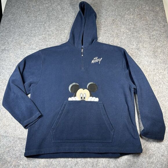Vintage Walt Disney World Hoodie Fleece Y2K Sweatshirt Adult XL Mickey Mouse - Picture 1 of 7